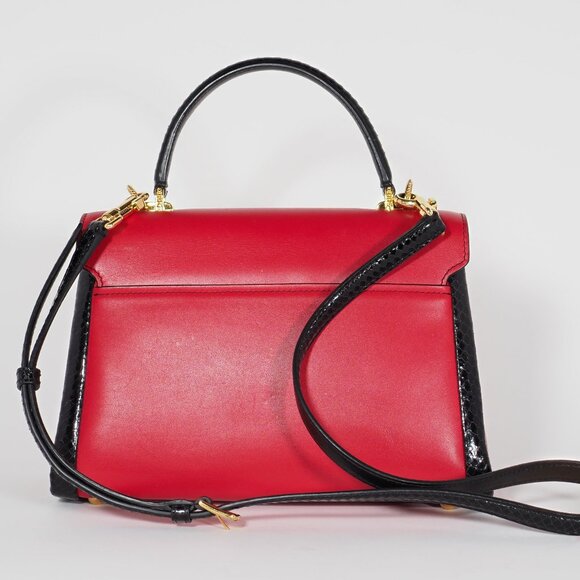 Dolce & Gabbana Red Leather Top Handle Shoulder Bag with Gold Hardware - Picture 5 of 15